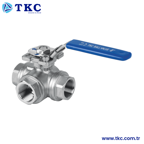 TKC6741L Three Way Threaded SS304 Ball Valve L and T Port